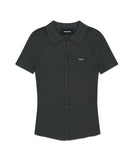 BUTTON-UP COLLAR KNIT
