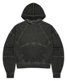 DYED CURVED SEAM CROP HOODIE