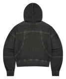 DYED CURVED SEAM CROP HOODIE
