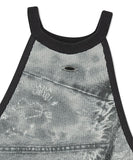 DENIM PRINTED HALTER KNIT