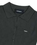 BUTTON-UP COLLAR KNIT