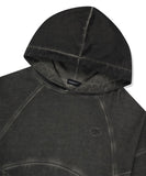 DYED CURVED SEAM CROP HOODIE