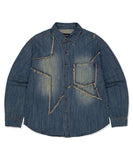 STAR RAW CUT DENIM SHIRT