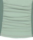 SHIRRING HALF ZIP-UP JERSEY TEE