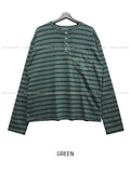 Love Pigment Henley Neck Long Sleeve T-Shirt