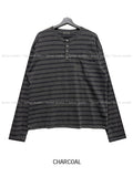 Love Pigment Henley Neck Long Sleeve T-Shirt