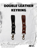 DOUBLE LEATHER KEYRING