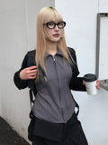 HIGHNECK LINE KNIT ZIP-UP