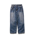 Washed Oil Denim Pants