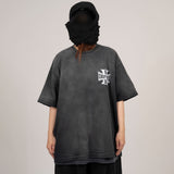 Cross Vintage Washing Over Short Sleeve T-Shirt