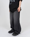 Uneven Fringe Wide Denim