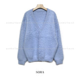 Arthur Angora V-neck knit cardigan