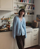 Arthur Angora V-neck knit cardigan