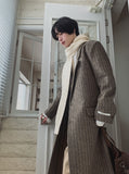 Ray stripe maxi coat