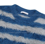 Hairy striped angora knit