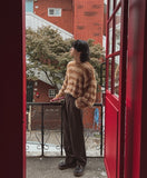 Hairy striped angora knit