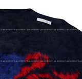 Stars and stripes hairy angora knit