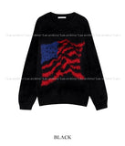 Stars and stripes hairy angora knit