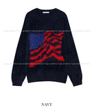 Stars and stripes hairy angora knit