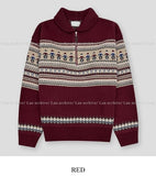 x-mas Nordic half zip up knit