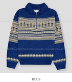 x-mas Nordic half zip up knit