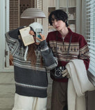 x-mas Nordic half zip up knit