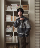 x-mas Nordic half zip up knit