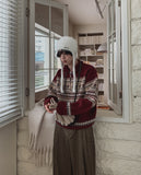 x-mas Nordic half zip up knit