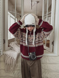x-mas Nordic half zip up knit