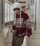 x-mas Nordic half zip up knit