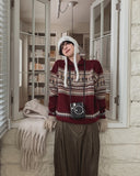 x-mas Nordic half zip up knit