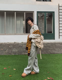 Rope belt wide training pants