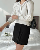 Dews Unbalance Pleats Wrap Skirt Pants