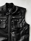 Rumiko Semi-Crop Pocket Sleeveless Jacket