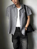 [ Tie Set ] Silk Stripe Classic Short Sleeve Shirt