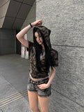 Camo Slender Crop Hoodie