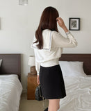 Dews Unbalance Pleats Wrap Skirt Pants