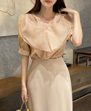 Betis Double Frill See-Through Blouse