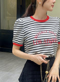 Leivit Stripe Color Matching Puff T-shirt