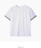 Dadd Daily Color Matching Roll-Up Short Sleeve Tee *Semi Crop