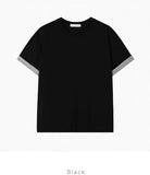 Dadd Daily Color Matching Roll-Up Short Sleeve Tee *Semi Crop