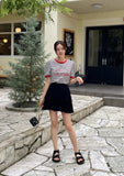 Leivit Stripe Color Matching Puff T-shirt