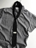 [ Tie Set ] Silk Stripe Classic Short Sleeve Shirt