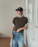 Lenny Basic Semi-Crop Short Sleeve T-shirt