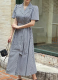 Baguette Collar Check Double Long One Piece (Belt Set)