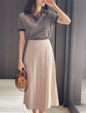 Make Unbalanced Wrap Banding Long Skirt