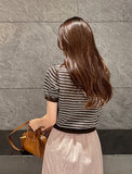 Celia Linen Stripe Collar Knit