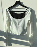 Dual Crop Layered Slim Top