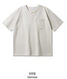 Jean Henley Neck Short Sleeve T-shirt