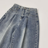 Pintuck Wide Denim Pants